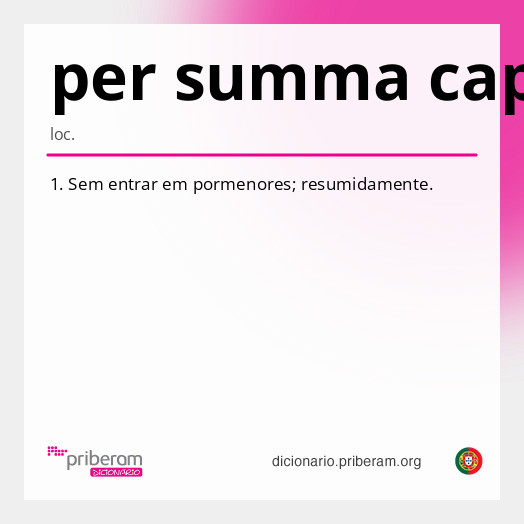 Significado de per summa capita